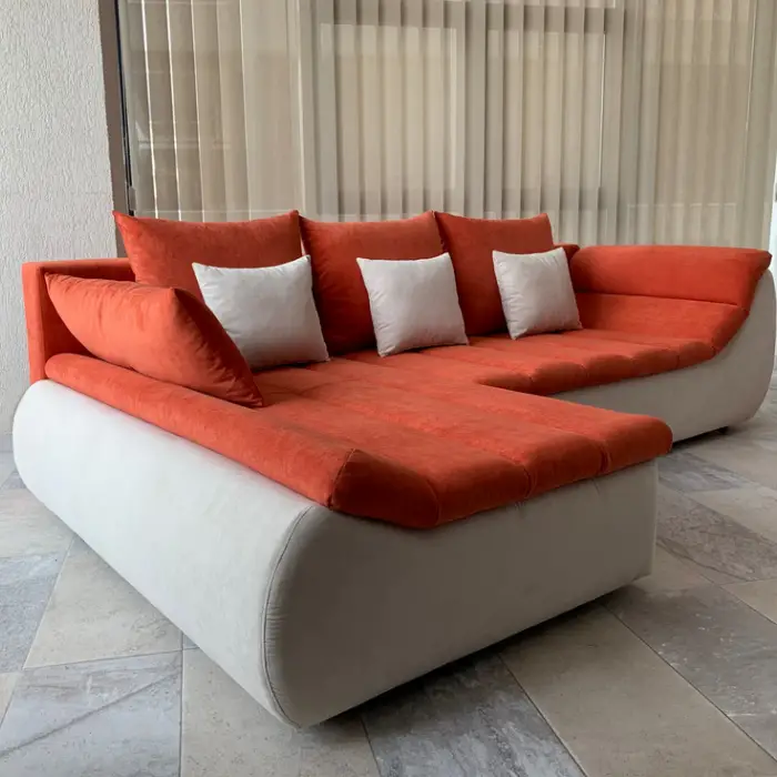 Coltar extensibil ECHO culoare portocaliu+crem