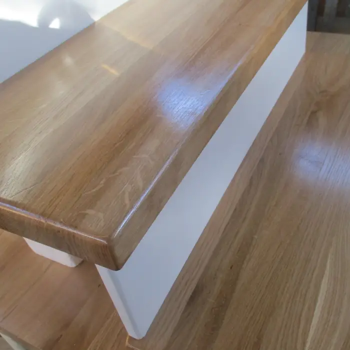 Treapta + contratreapta din lemn masiv  de stejar  MOBILFAN